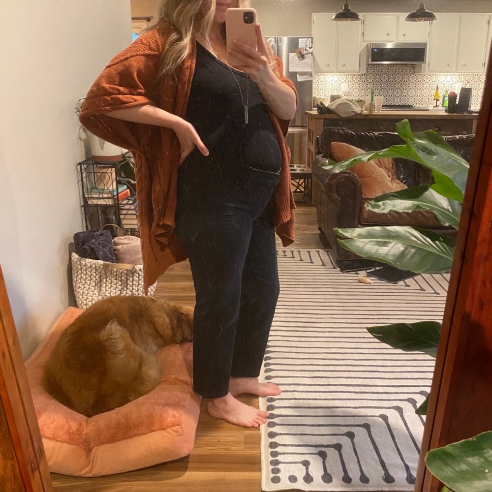 Paige denim maternity straight leg black jeans